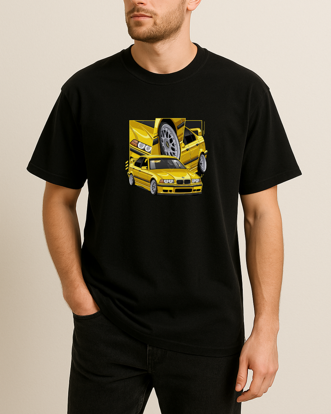 Sarı E36 Baskılı Tişört