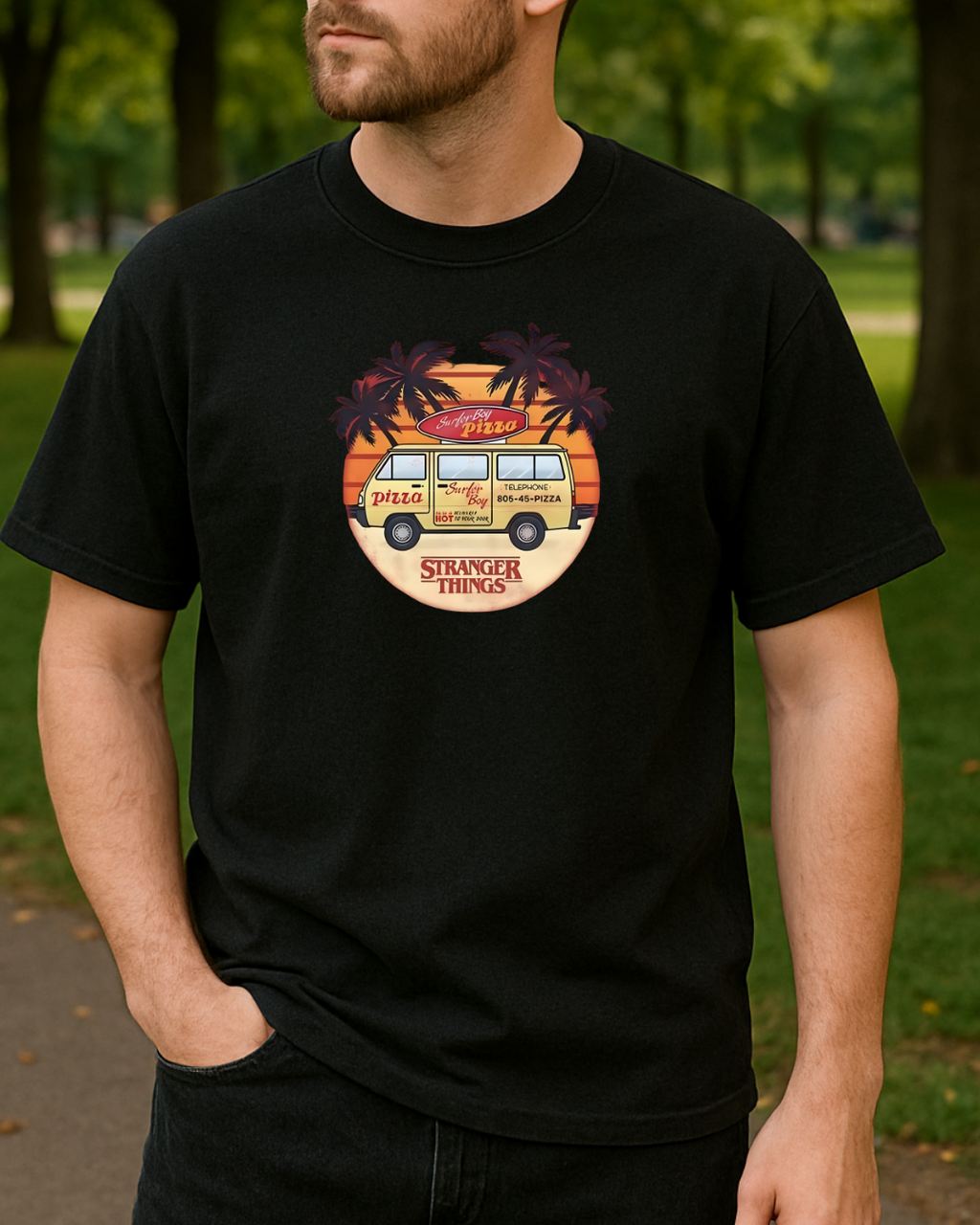 Stranger Things Baskılı Tişört