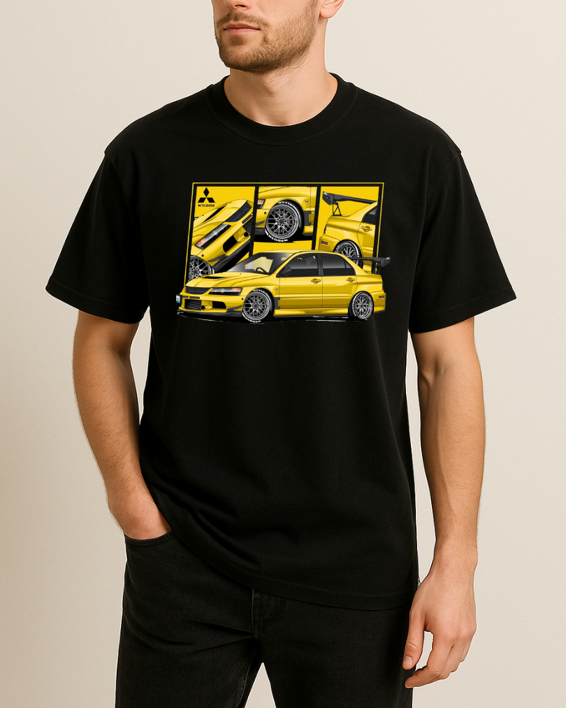 Sarı Evo Baskılı Tişört