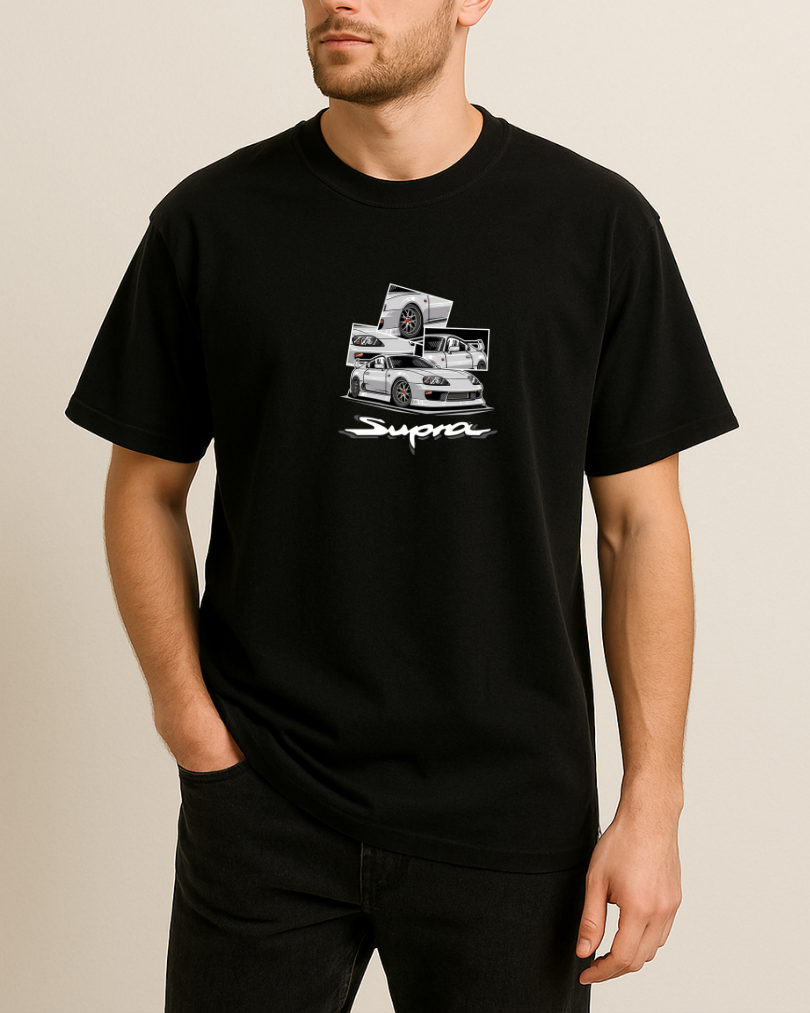 Beyaz Supra Baskılı Tişört