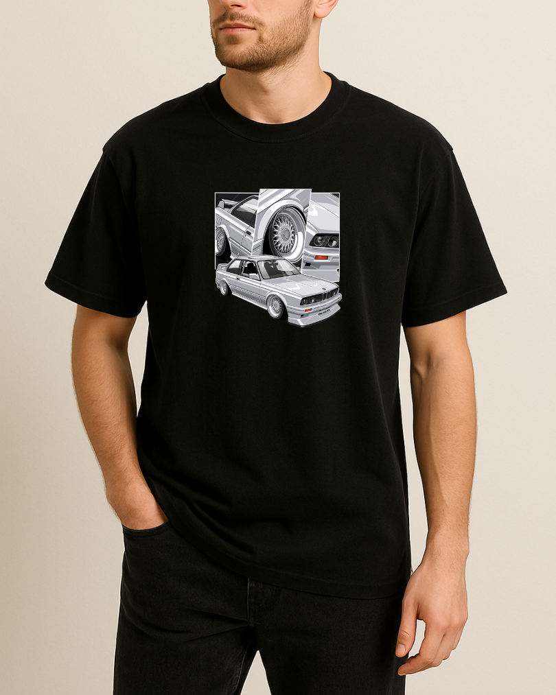 Beyaz E30 Baskılı Tişört