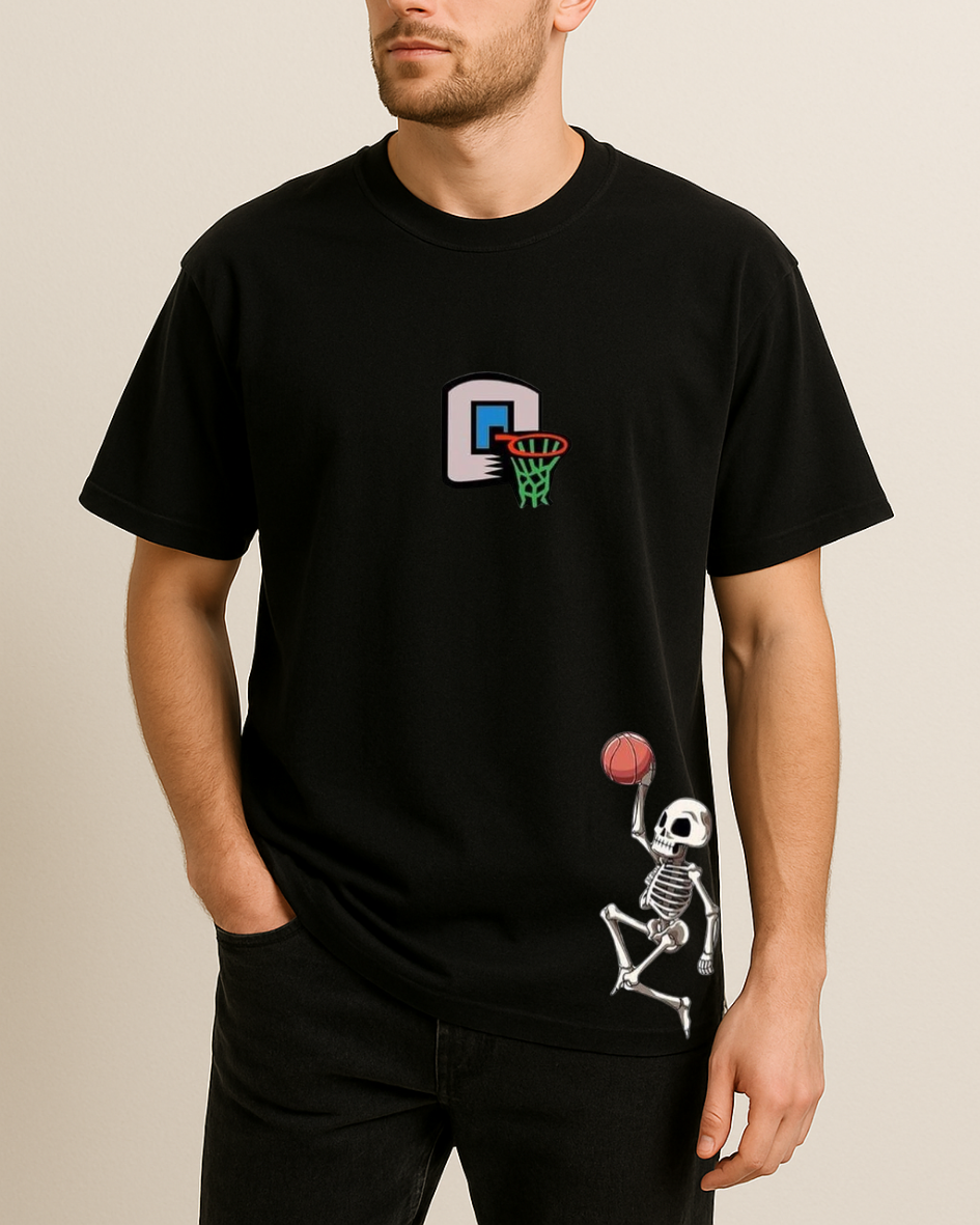 Kuru Kafa ve Basketbol Baskılı T-Shirt