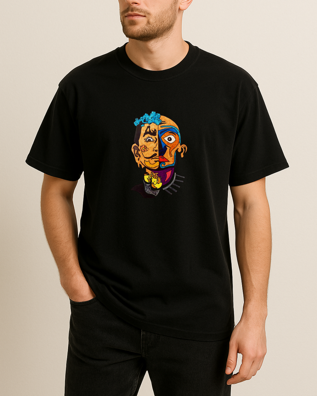 Salvador Dali Baskılı T-Shirt