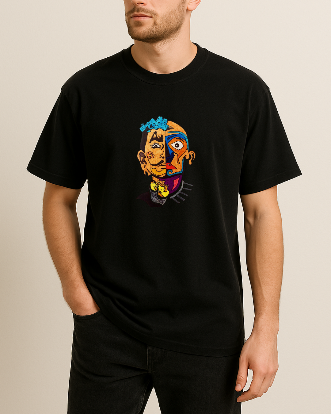 Salvador Dali Baskılı T-Shirt