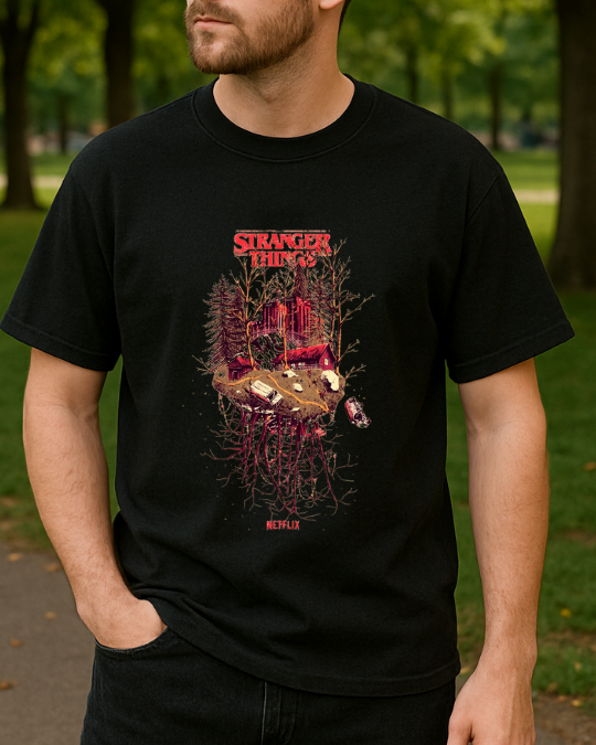 Stranger Things Baskılı Tişört