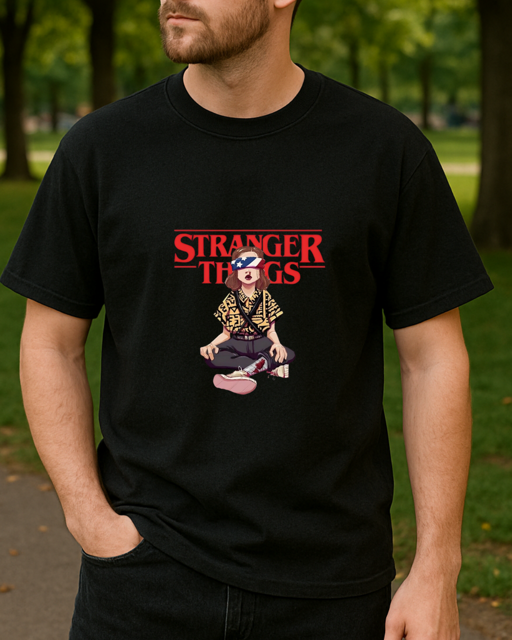 Stranger Things Baskılı Tişört