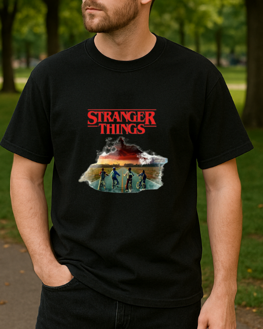 Stranger Things Baskılı Tişört