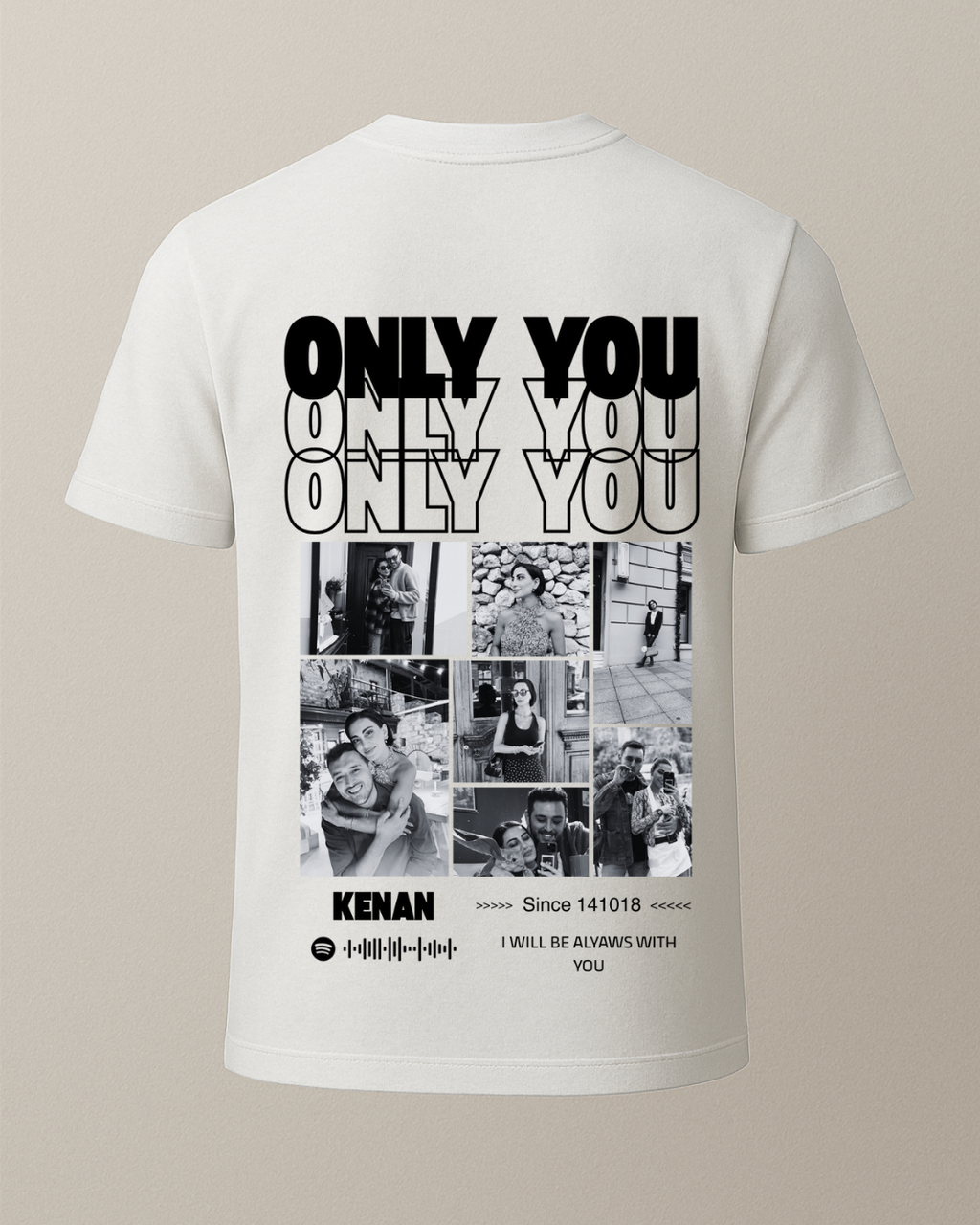 Only You Baskılı Sevgili T-Shirtü