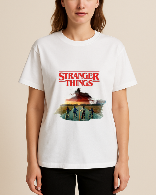 Stranger Things Baskılı Tişört