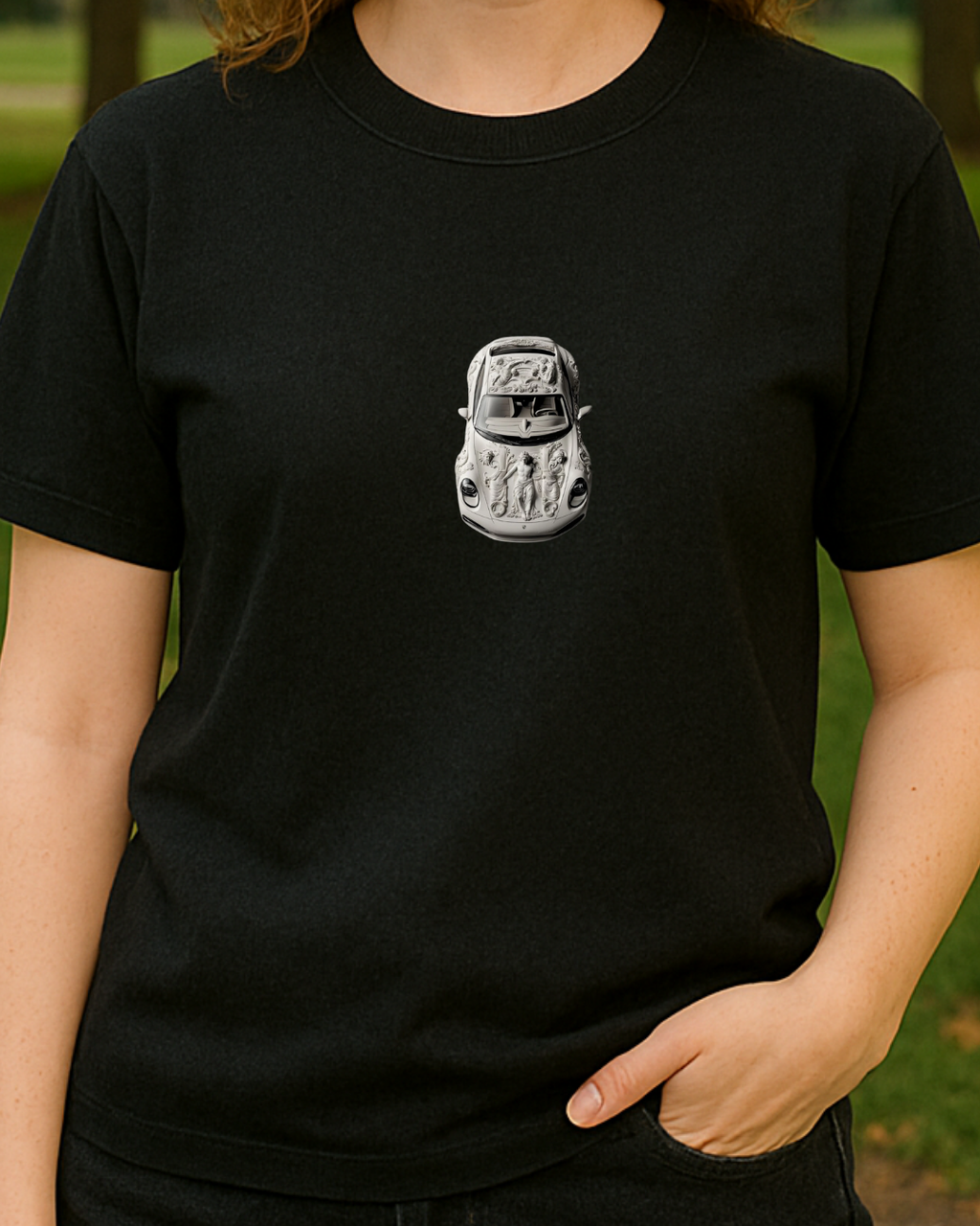 Etnik Porsh Baskılı T-Shirt