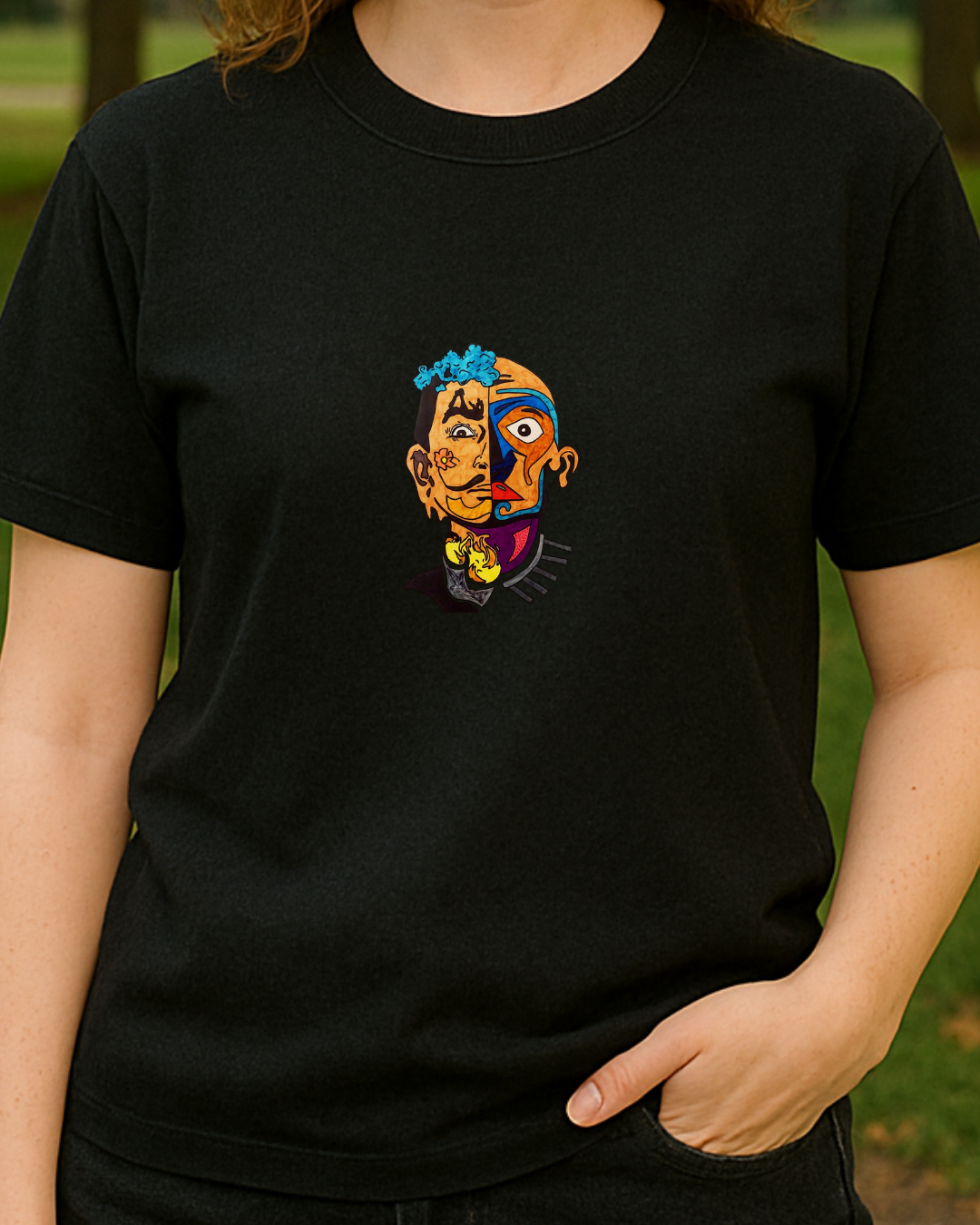 Salvador Dali Baskılı T-Shirt
