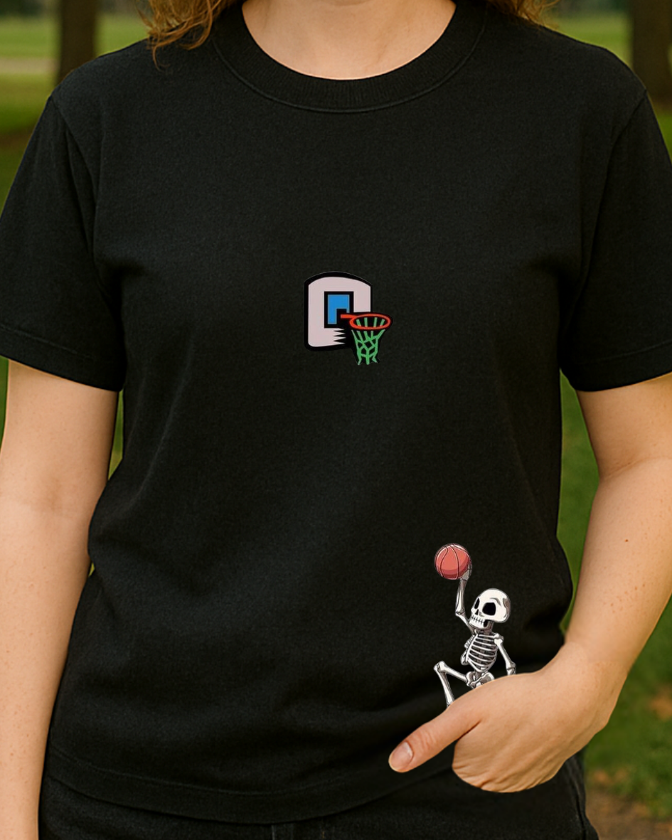 Kuru Kafa ve Basketbol Baskılı T-Shirt