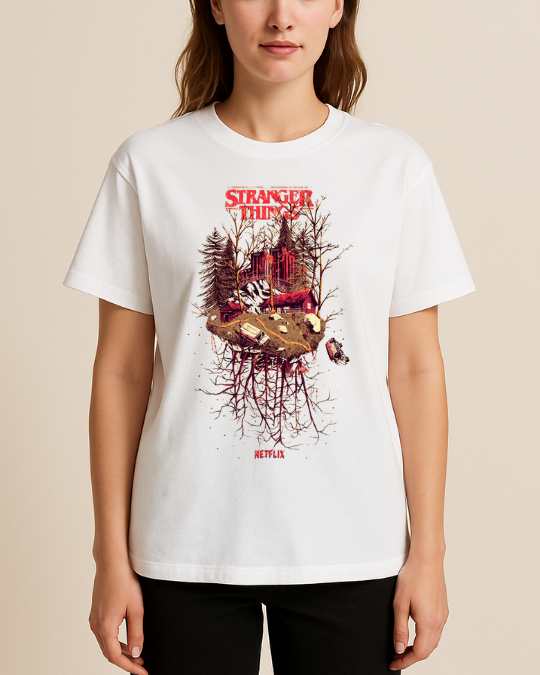 Stranger Things Baskılı Tişört