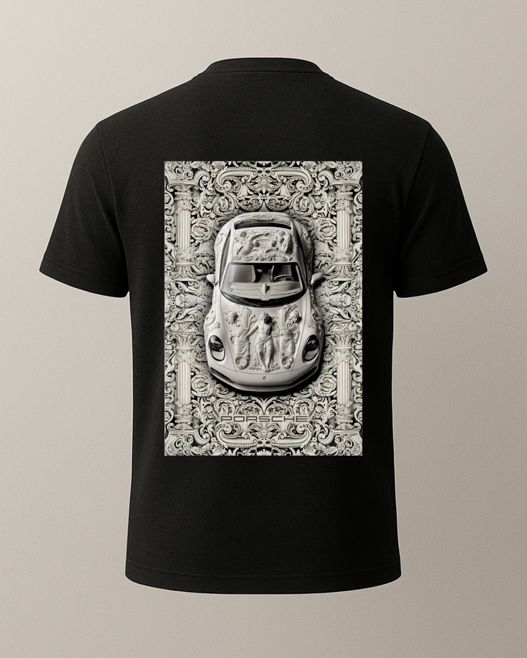 Etnik Porsh Baskılı T-Shirt