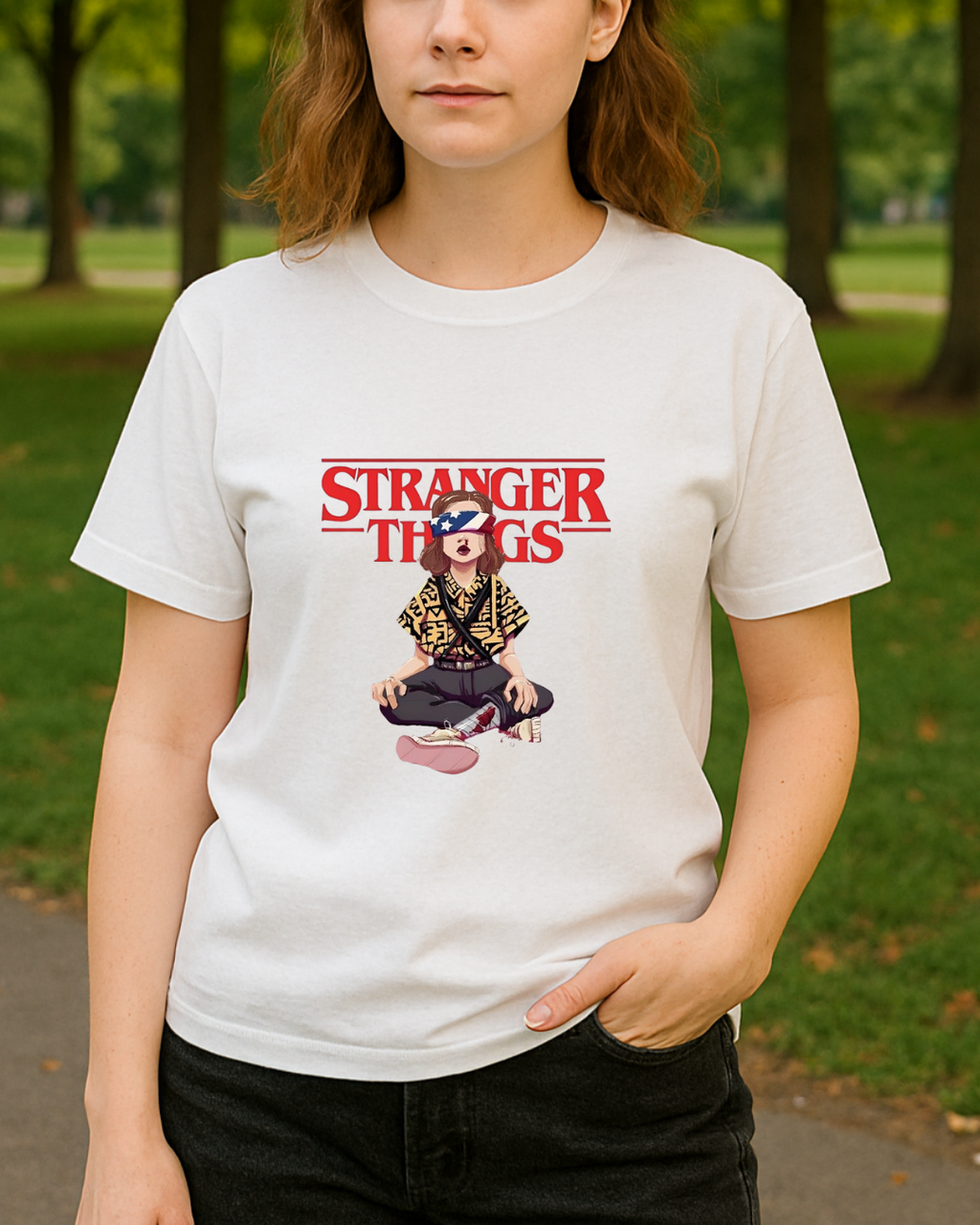 Stranger Things Baskılı Tişört