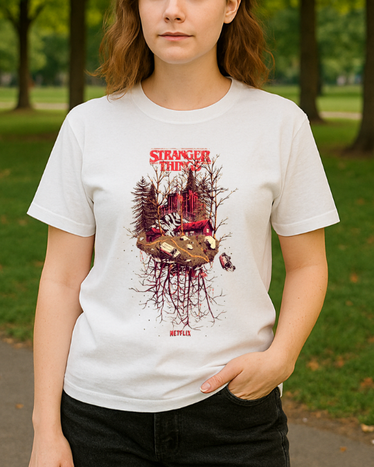 Stranger Things Baskılı Tişört