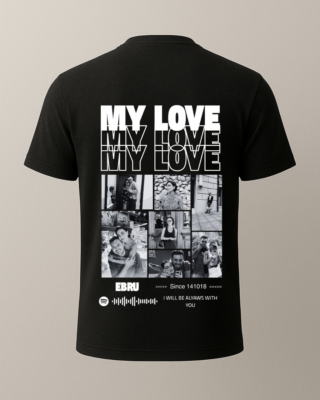 My Love Baskılı Sevgili T-Shirtü