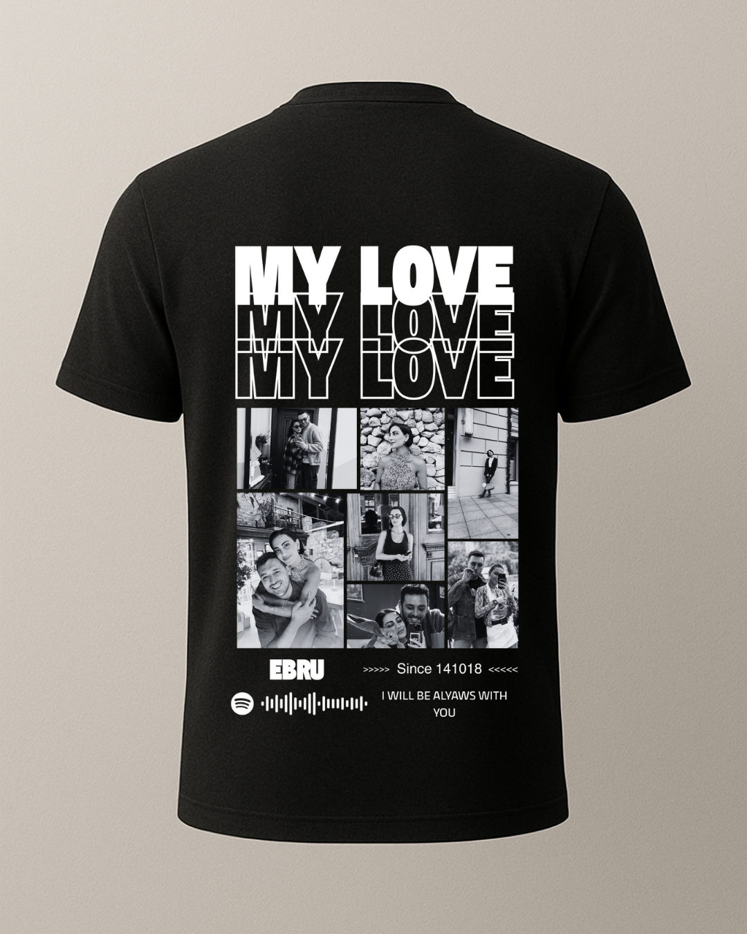 My Love Baskılı Sevgili T-Shirtü