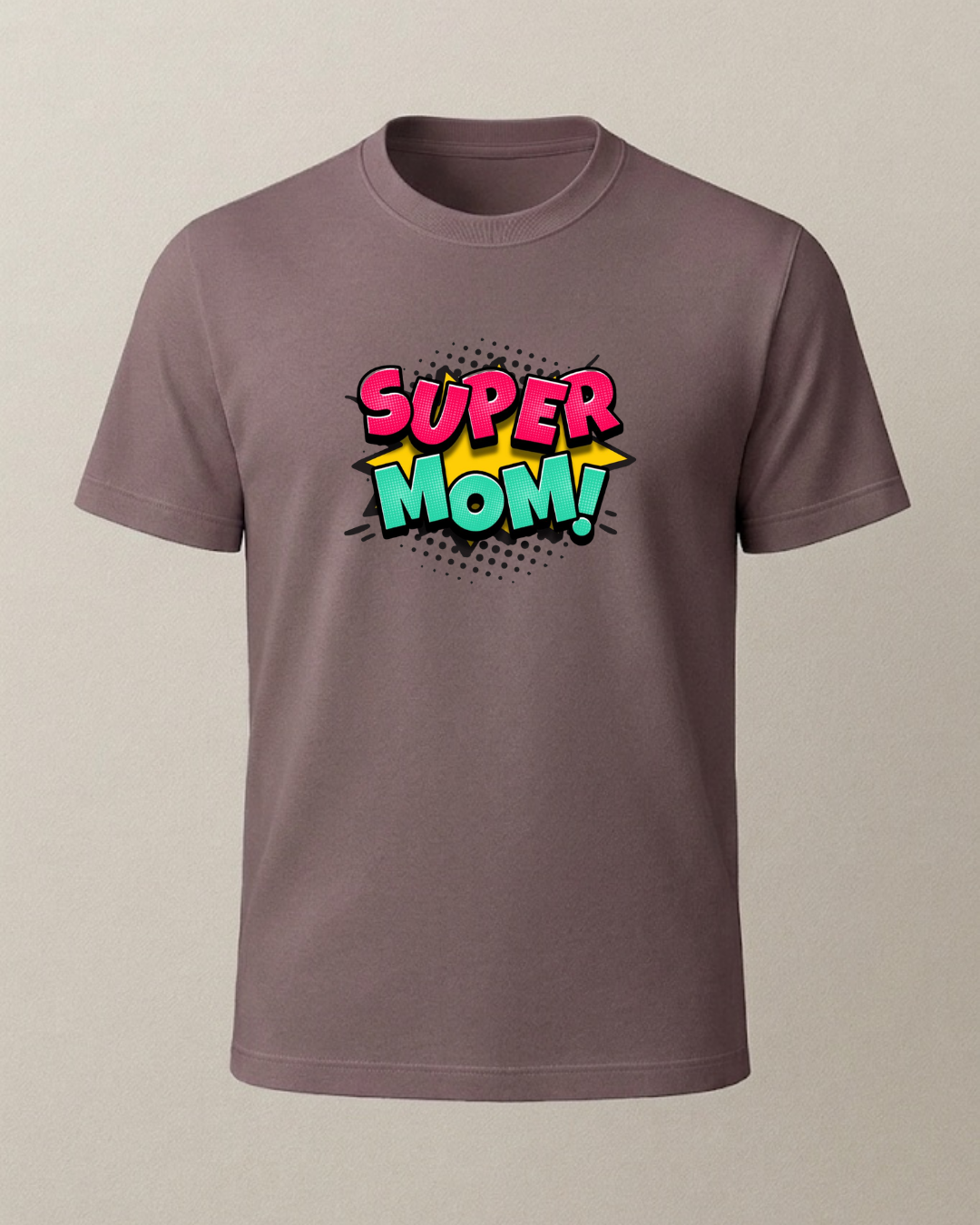 Super Mom Baskılı T-Shirt