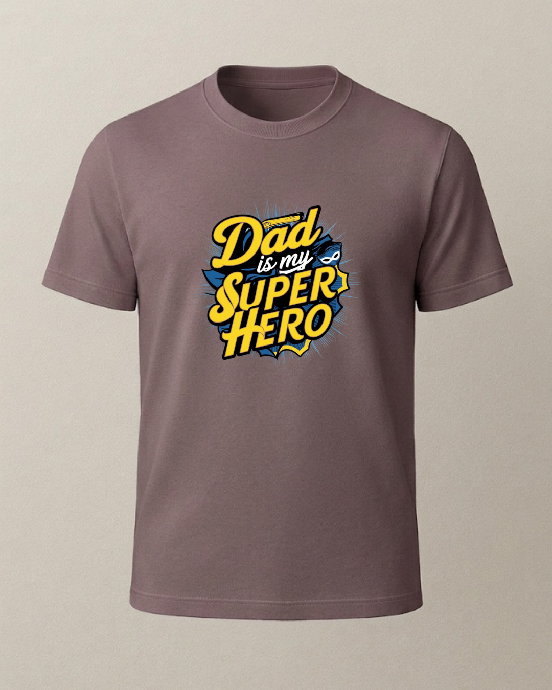 Dad Super Hero Baskılı T-Shirt
