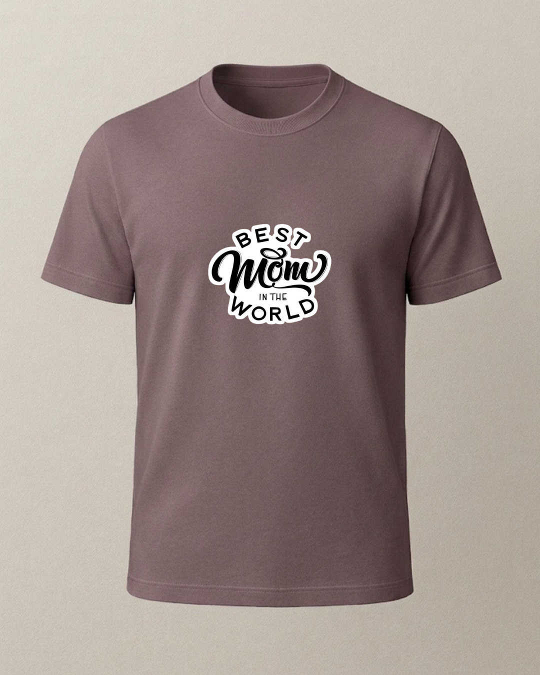 Best Mom in the World Baskılı T-Shirt