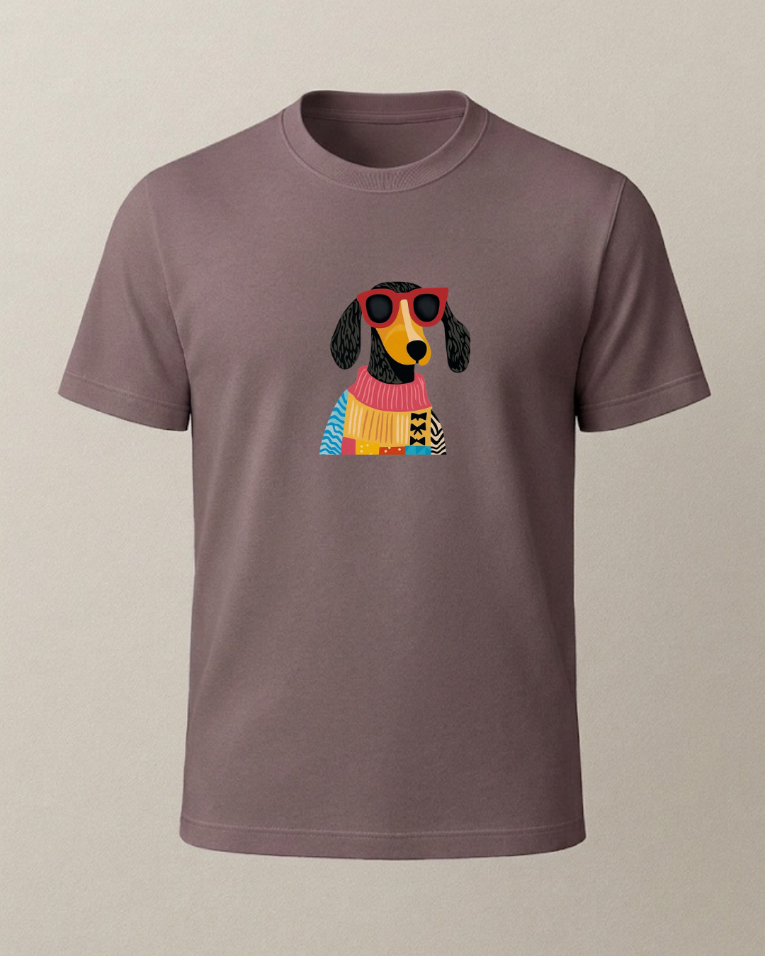 Uzun Kulaklı Köpke Baskılı T-Shirt