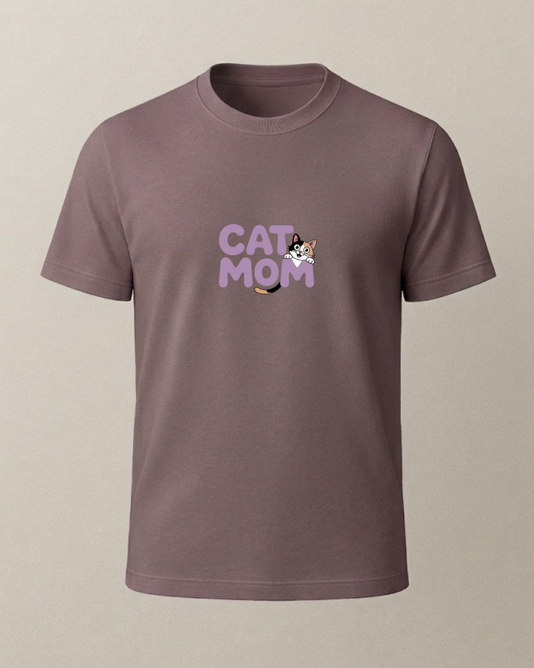 Cat Mom Baskılı T-Shirt