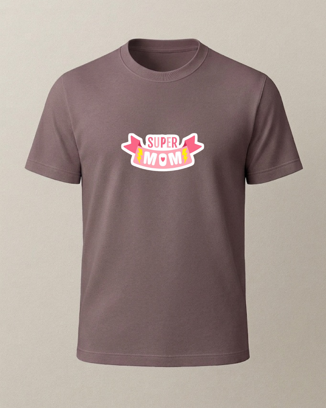 Super Mom Baskılı T-Shirt