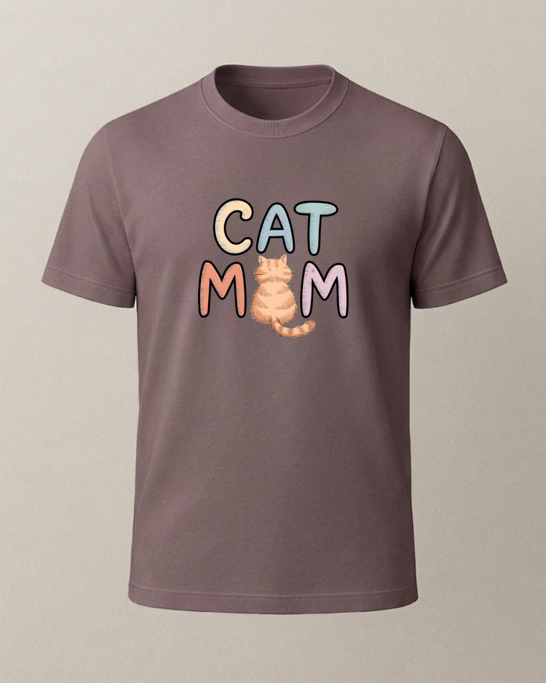 Cat Mom Baskılı T-Shirt