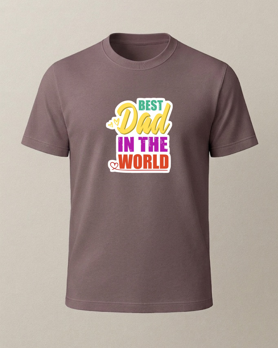 Best Dad In The World Baskılı T-Shirt
