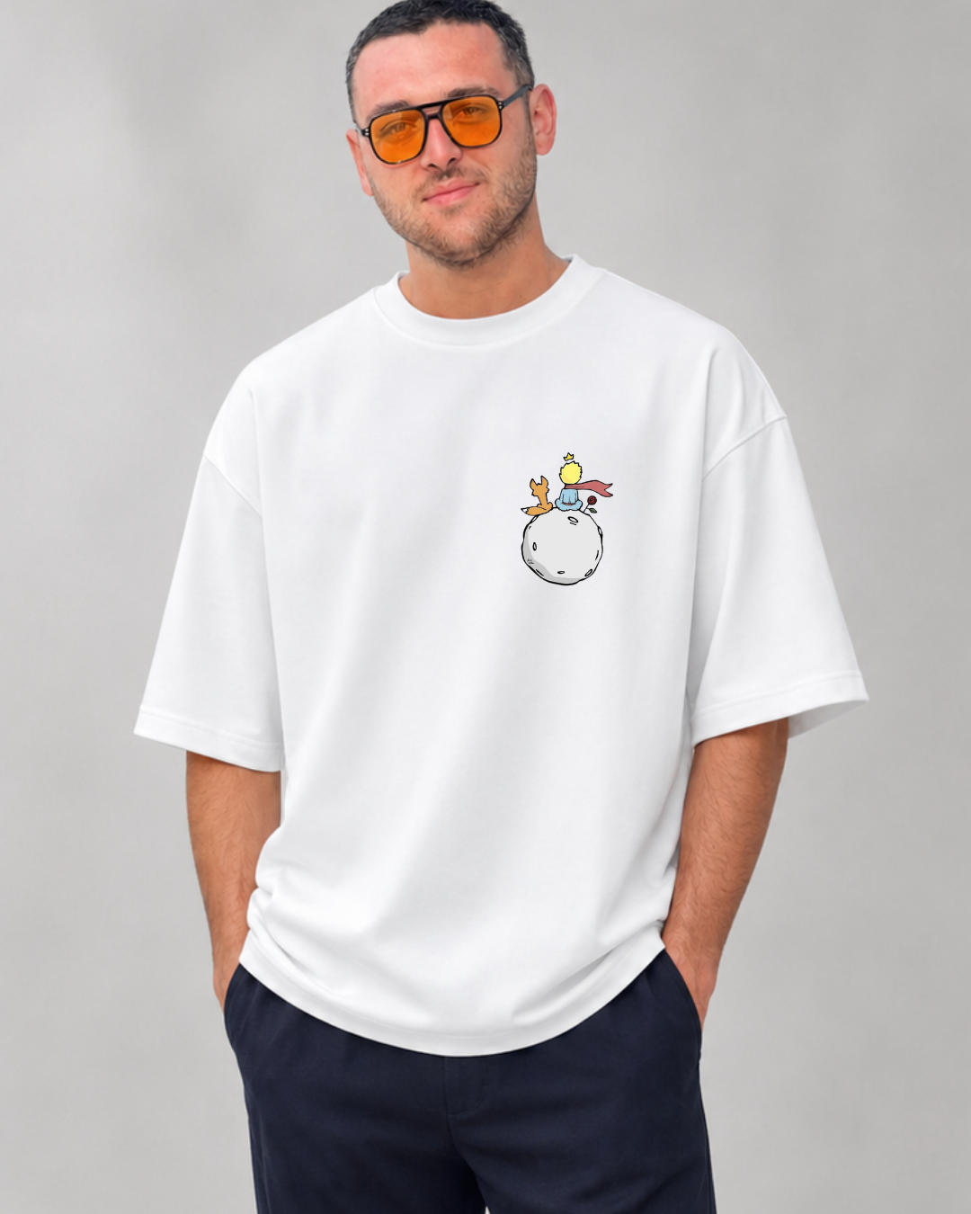 Küçük Prens Baskılı Oversize T-Shirt