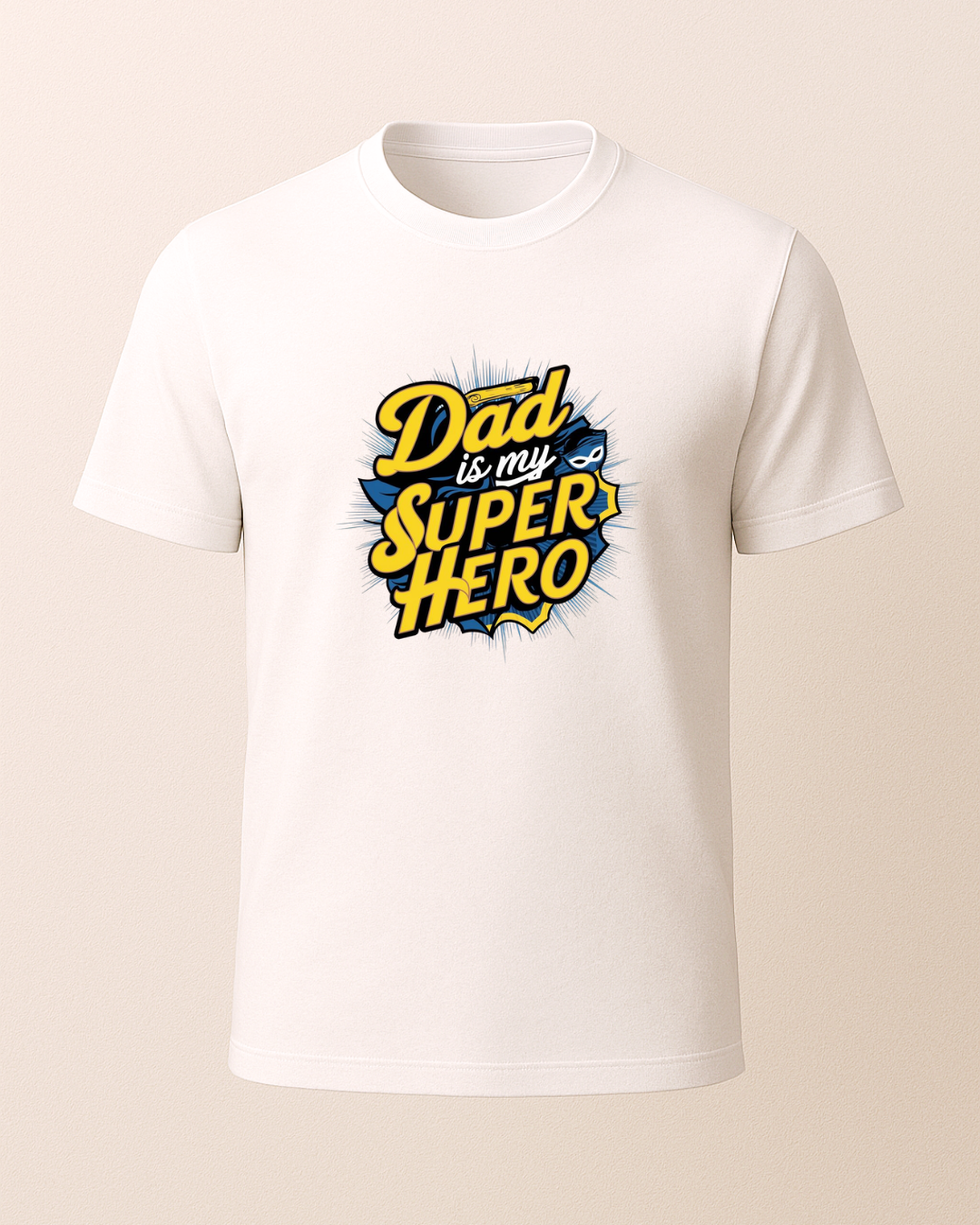 Dad Super Hero Baskılı T-Shirt