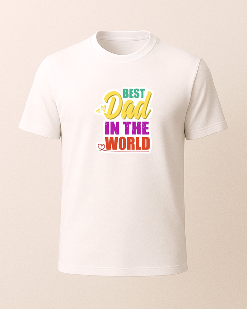 Best Dad In The World Baskılı T-Shirt