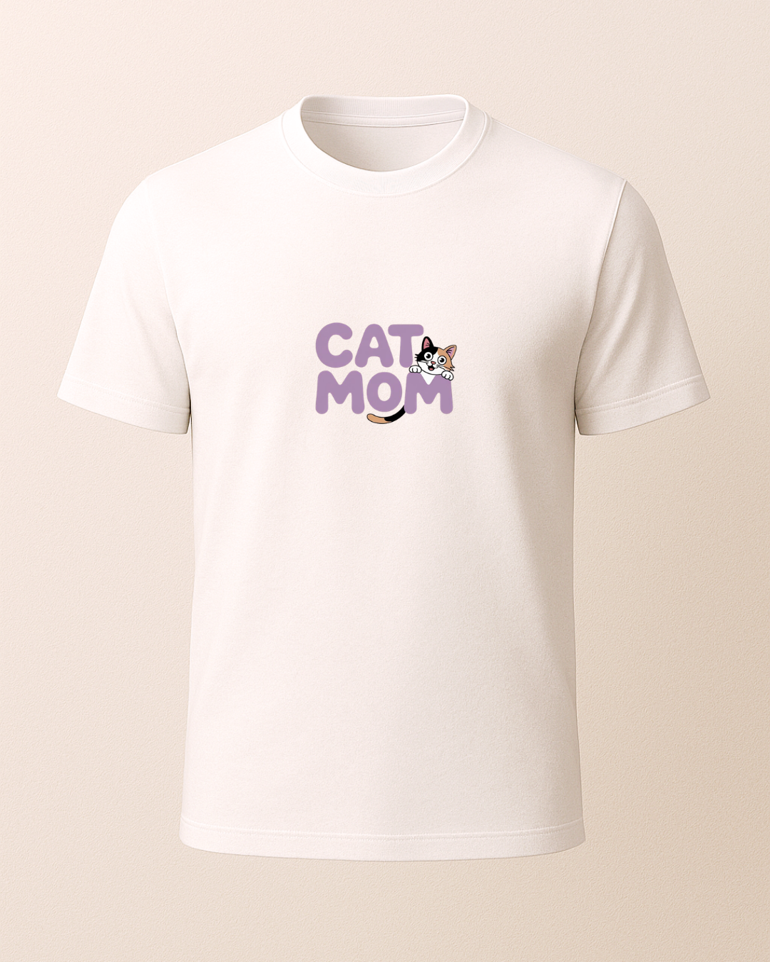 Cat Mom Baskılı T-Shirt