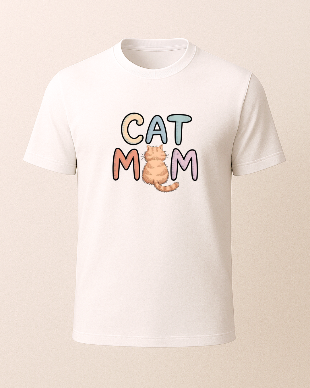 Cat Mom Baskılı T-Shirt