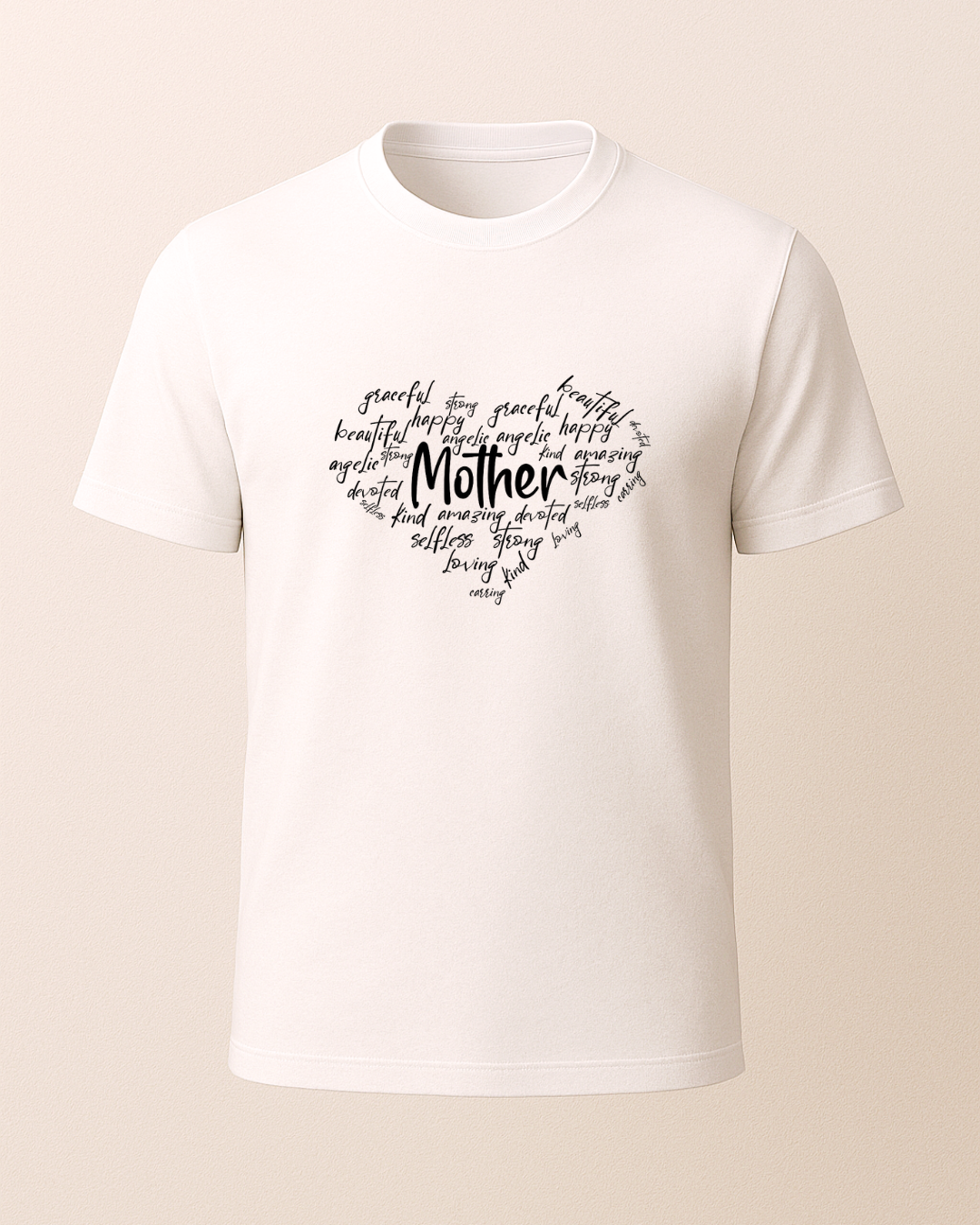 Mother Kalp Şeklinde Baskılı T-Shirt