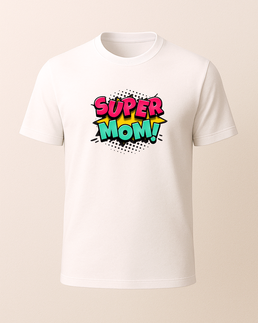 Super Mom Baskılı T-Shirt