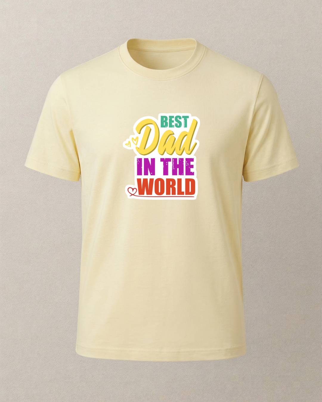 Best Dad In The World Baskılı T-Shirt