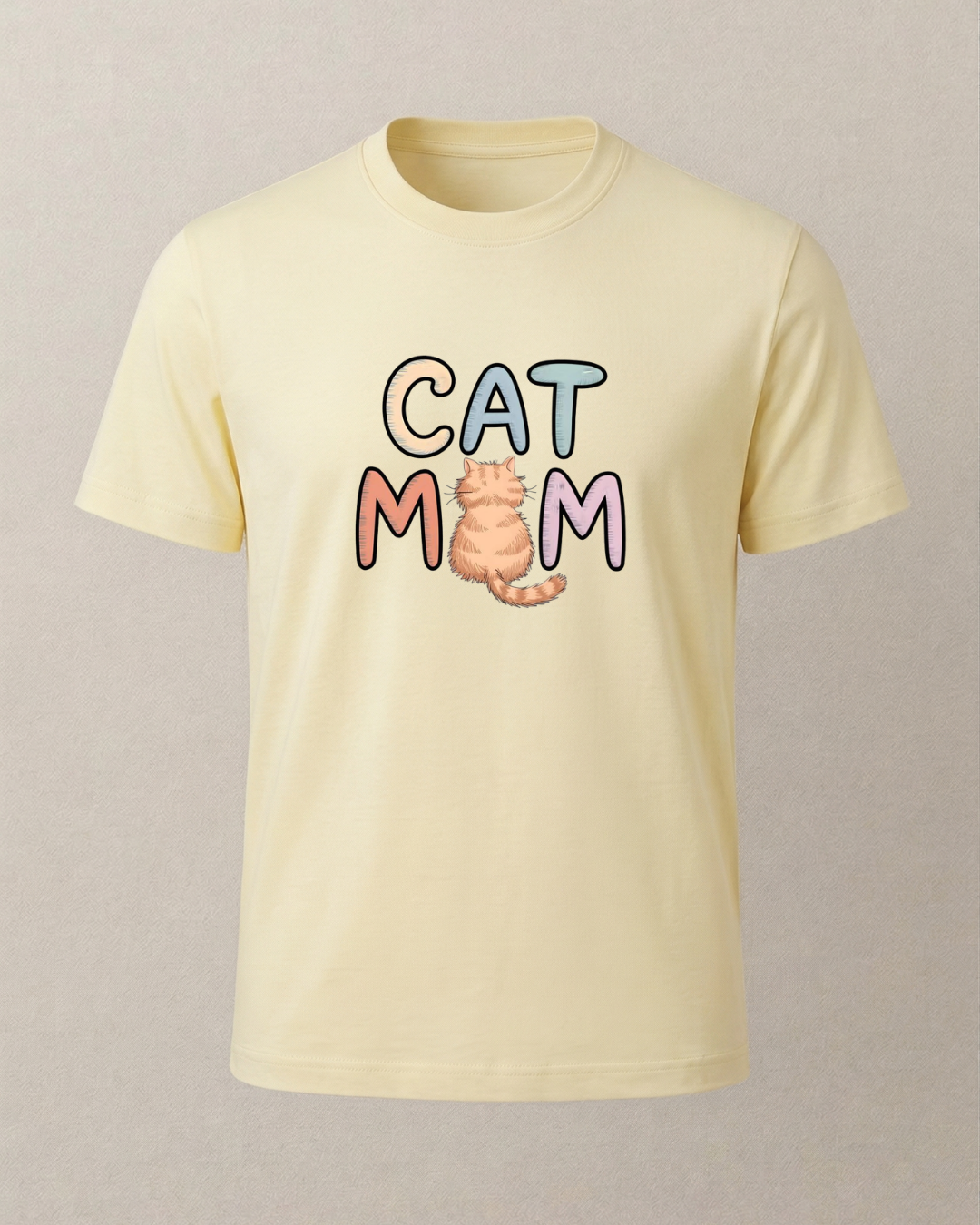 Cat Mom Baskılı T-Shirt