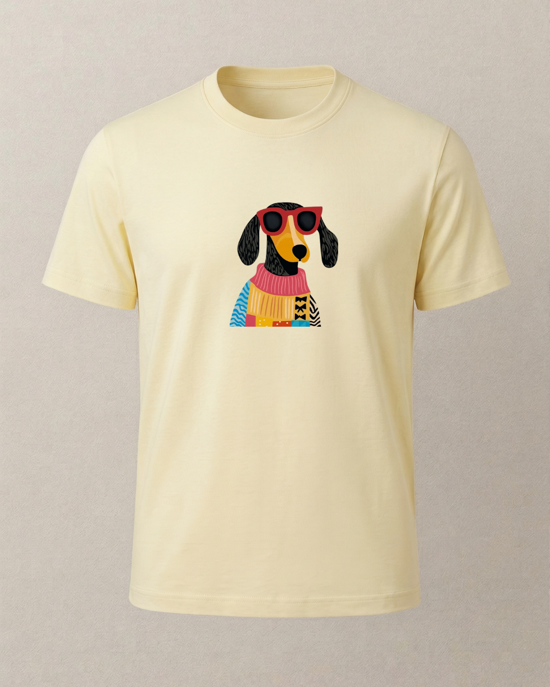 Uzun Kulaklı Köpke Baskılı T-Shirt