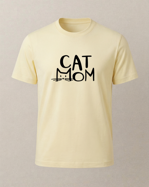 Cat Mom Baskılı T-Shirt