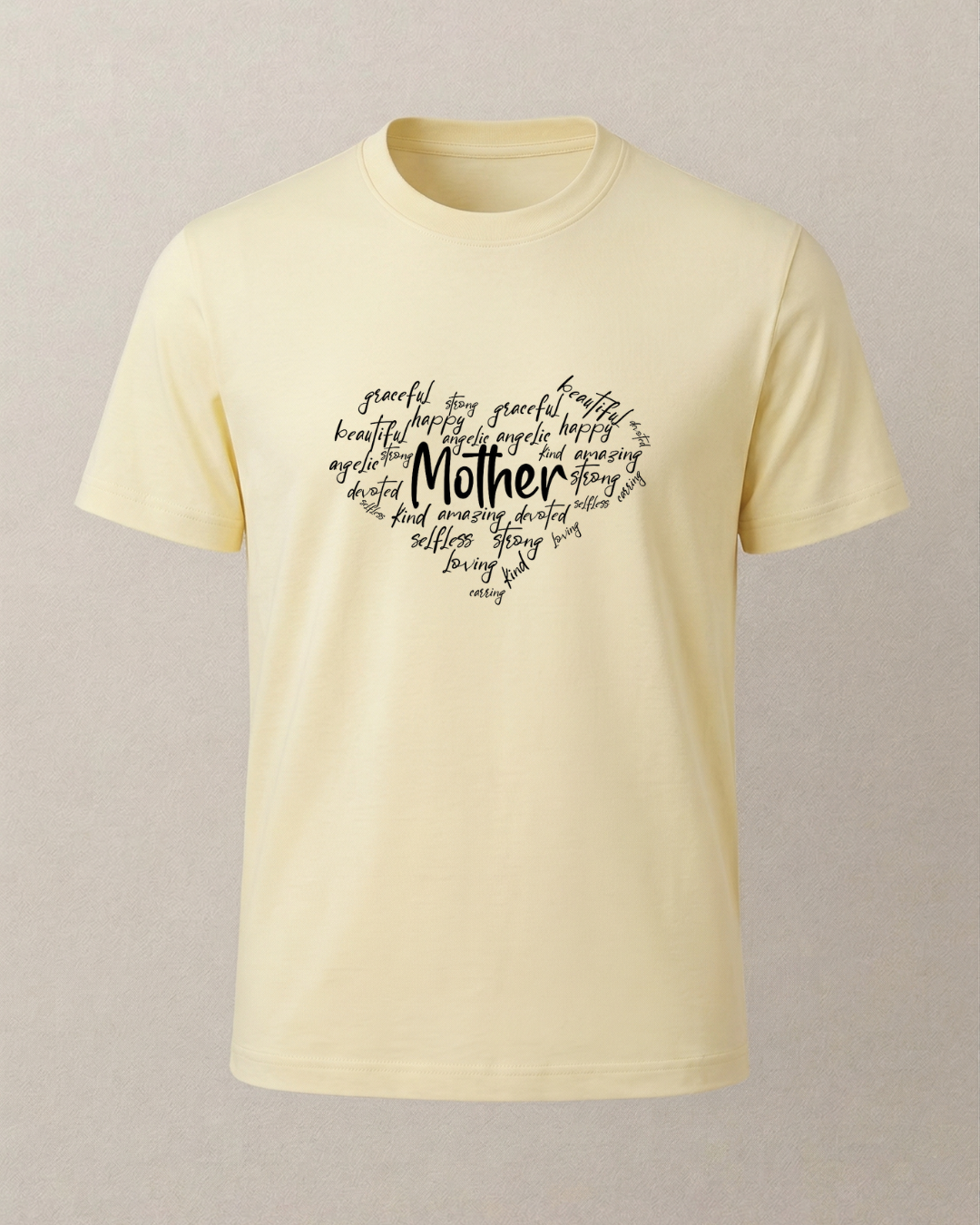 Mother Kalp Şeklinde Baskılı T-Shirt