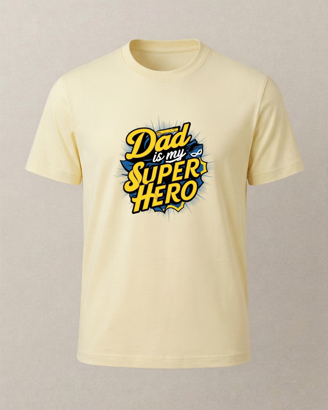 Dad Super Hero Baskılı T-Shirt