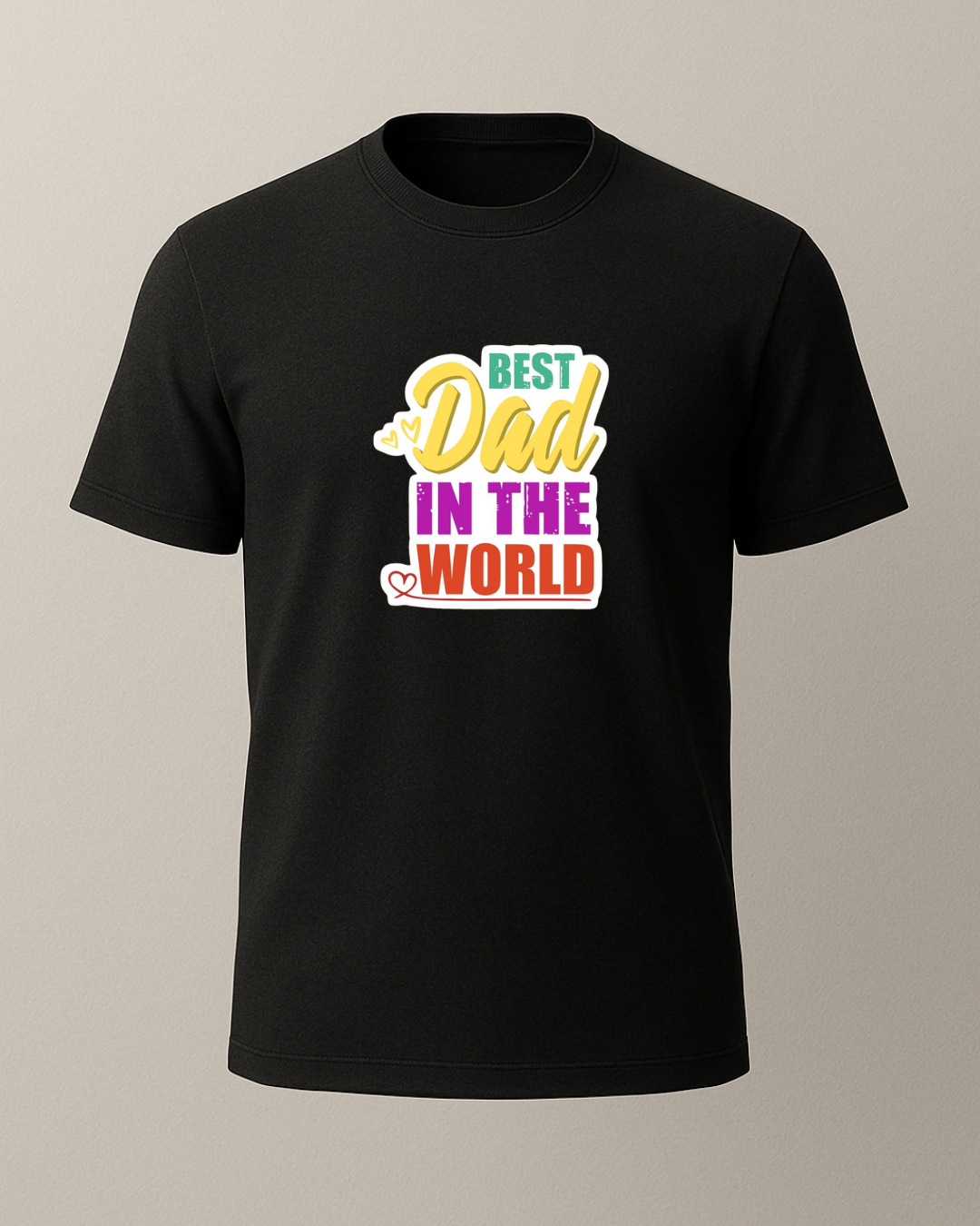 Best Dad In The World Baskılı T-Shirt