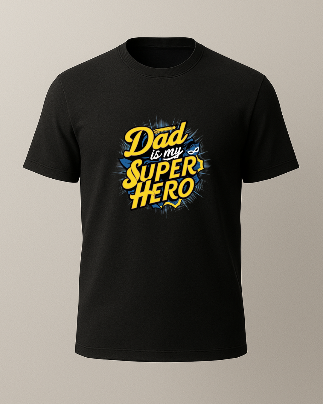 Dad Super Hero Baskılı T-Shirt