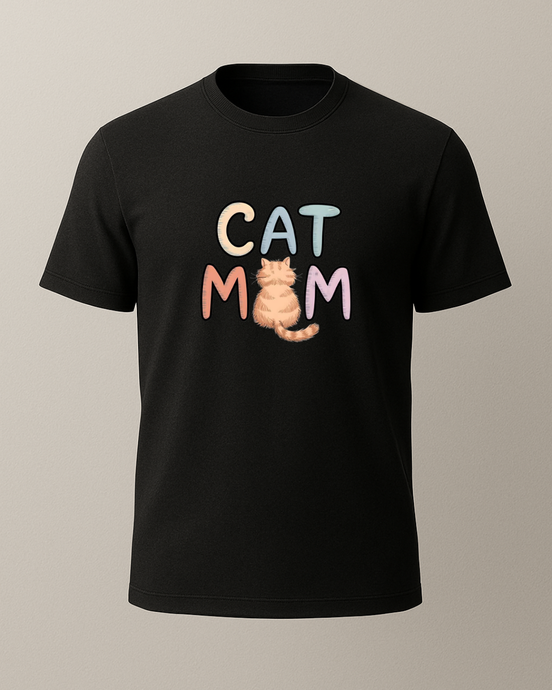 Cat Mom Baskılı T-Shirt
