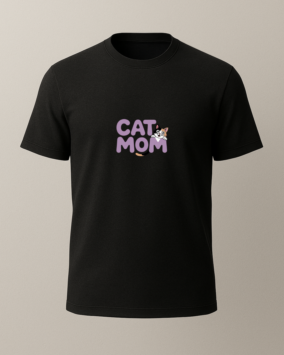 Cat Mom Baskılı T-Shirt