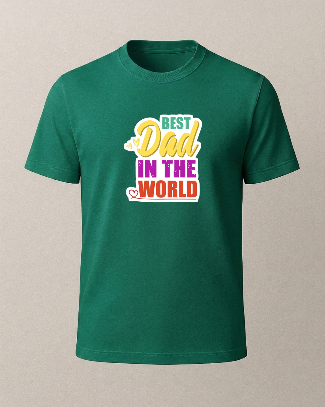 Best Dad In The World Baskılı T-Shirt