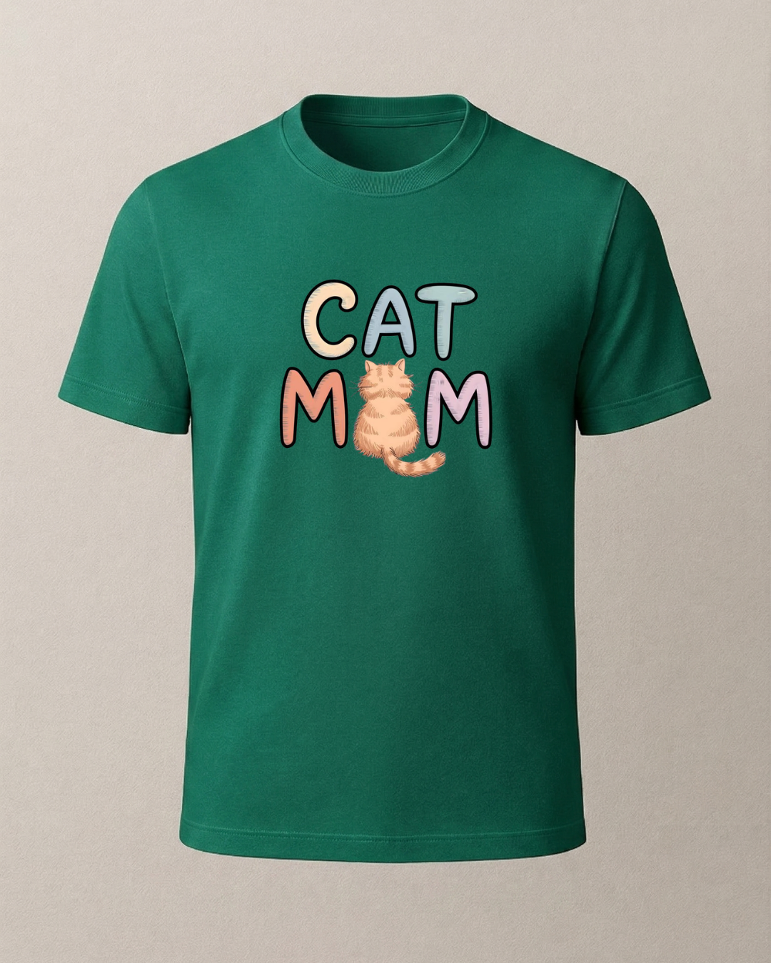 Cat Mom Baskılı T-Shirt