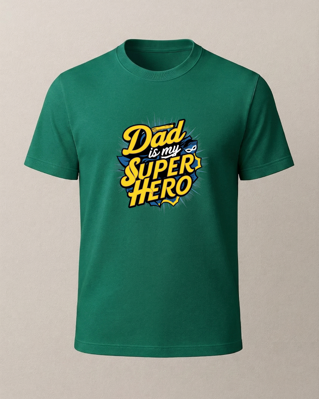 Dad Super Hero Baskılı T-Shirt